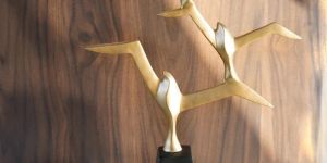 Black & Gold Birds OF Paradise Polyresin Figurine