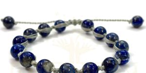 Handmade, Natural & Beautiful 8mm Lapis Lazuli Gemstone Hand-Knotted Macrame Protection Bracelet
