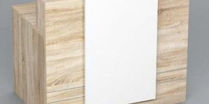 Modern Reception Table In With White Teak Wood Finish