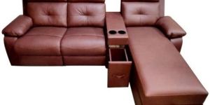 Rio Three Seater Recliner Sofa In Leatherette (Maroon)