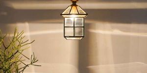 Antique Brass Finish Single Ceiling Pendant Light
