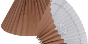 Beige Cotton Machine Pleated Lampshade