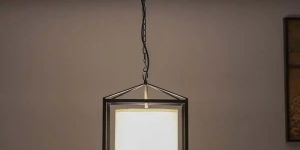 Black Finish Industrial Single Light Cage Pendant