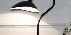 black finish metal study table lamp