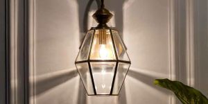 Brass Finish Single Arm Lantern Wall Light