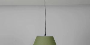Scalloped Edges Green Shade Pendant Light