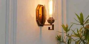 Vestry Brass Finish Single Arm Wall Light