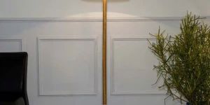White Cotton Shade Fusion Floor Lamp