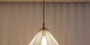 White Finish Mesh Single Ceiling Pendant Light