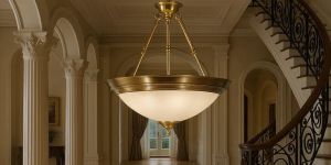 White Glass Shades Arlo Pure Brass 3 Pendant Light