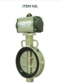pneumatic actuator operated ss 304 body butterfly valve