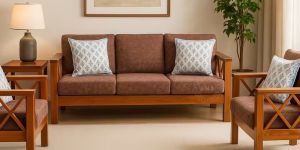 Nano Teak Wood Solid Sofa Set OF 3+1+1 ( 5 Seater )