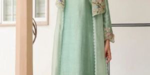 Gulzar Green Heavy Jacket Style Kurta Set