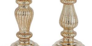 MERCURY GLASS PILLAR CANDLE HOLDER