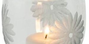 Round Designer Glass T-Light Candle Holder