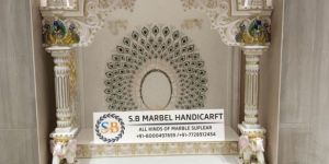 Stone Carved White Marble Pooja Temple