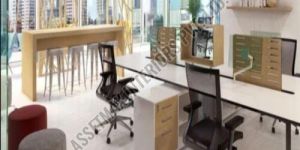 Wood Rectangular Open Plan Workstation