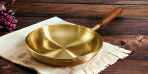 Brass Frying Pan with Wooden Handle