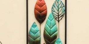 Brown Rectangular Leaf Wall Hanging
