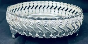 German Silver Round Tray