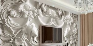 PVC Ornamental Illusion Wallpaper