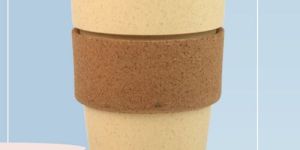 400 Ml Wheat Fiber Mug with Bamboo Cap