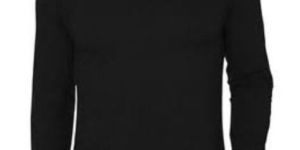 Mens Black Cotton Full Sleeve T-Shirt