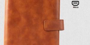 Orange PU Leather Organizer With Power Bank