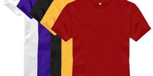 Round Plain Non Branded Cotton T-Shirt