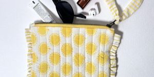 Golden Hour Flat Frill Quilted Pouch