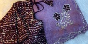 Soft Two Tone Bandhani Butta Silk Saree