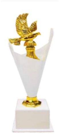 SMC-013 White and Golden Plastic Smc Award Trophy