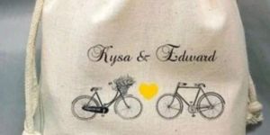 Printed Jute Pouch Bag