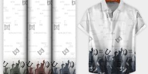 Linen Slub Printed Fabric