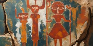 Ancient Tribal Rock Art Canvas Wall Painting