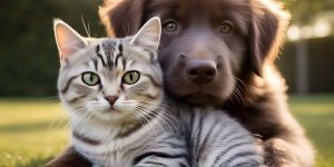 Cat And Dog Digital Canvas Painting