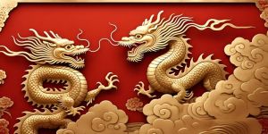 Golden Dragon Mural Digital Wall Art Painting