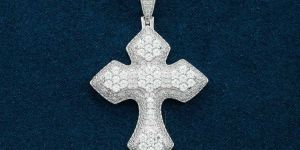 Hiphop Iced Out Cross Moissanite D Vvs Sterling 925 Silver Pendant