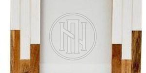 White Resin and Natural Wood Photo Frame