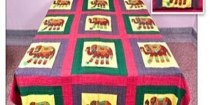 Embroidered Jaipuri Print Handicraft Bed Sheet