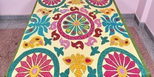King Size Floral Embroidered Cotton Bed Sheet