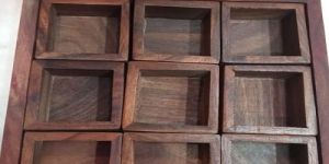 Brown Wooden Spice Box