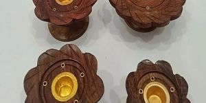 Round Wooden Incense Holder