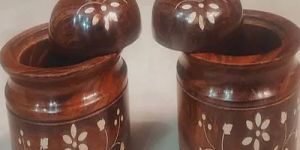 Round Wooden Lid Jar