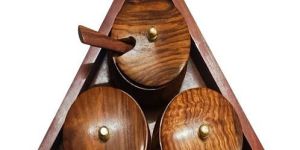 Triangle Wooden Spice Box