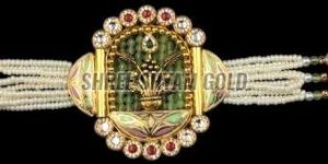 Antique Style Gold Festival Wear Gold Choker Necklace