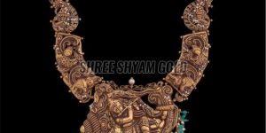 Divine Krishna Temple Gold Long Necklace