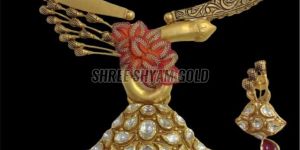 Handcrafted Peacock Motif Bridal Gold Necklace Set