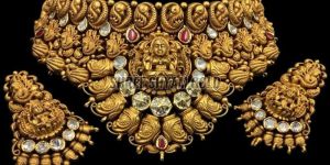 Royal Lakshmi Goddess Antique Gold Temple Necklace Set