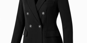 Ladies Black Double Breasted Blazer